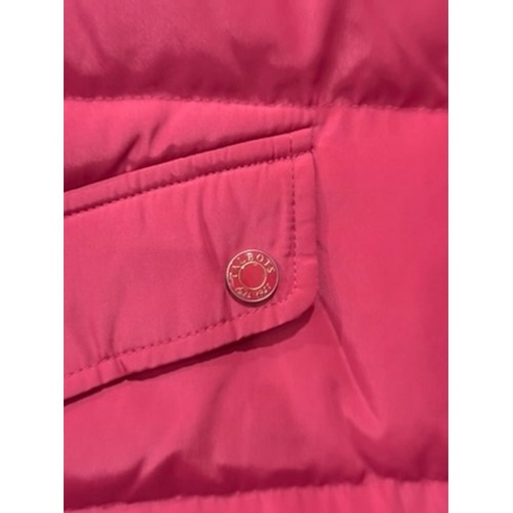 Talbots Pink Puffer Vest Down Fill Quilted Snap Zip Front Pockets Womens Large - Picture 2 of 6